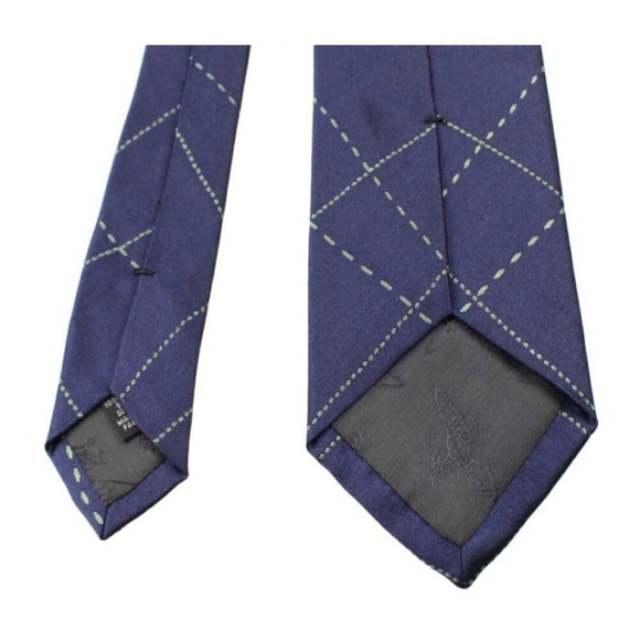 Vivienne Westwood Necktie Navy Blue skull Silk100% Made In Italy Tip - Picture 7 of 10